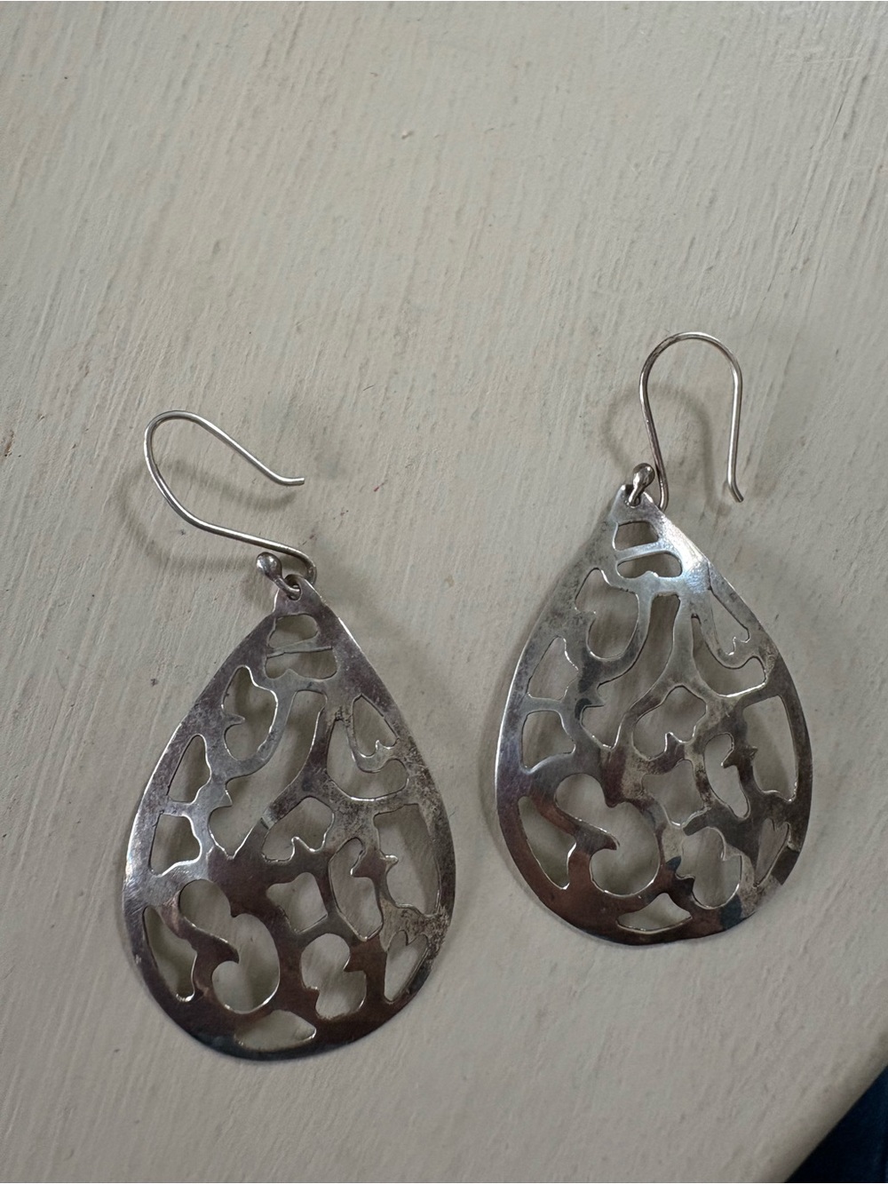 Mexico Sterling Filigree Teardrop Dangle Earrings - Elegant Women's Jewelry
